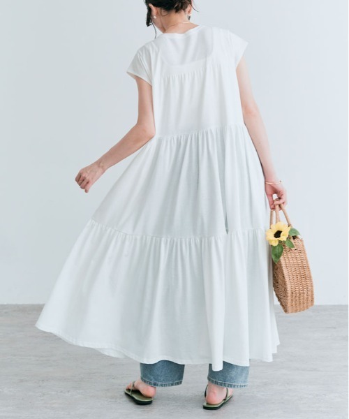 kirakiraShop（キラキラショップ）の「ティアード カットソー ワンピース（ワンピース・レディース・ミント/ブルー/オフホワイト/ブラック/チャコール・M/L）」の16枚目の写真