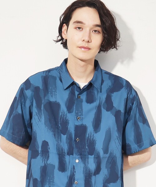 THE SHOP TK （ザ ショップ ティーケー ）の「◆【10色展開】プリントデザインシャツ チェック／ブロッキング／マーブル／ブラシアート（シャツ/ブラウス・メンズ・アイボリー系1/ホワイト系6/チャコールグレー/ホワイト系3/ブラック系2/ネイビー系2/ホワイト系5/ブラック系4/チャコール/ブラック系5・02/03/04）」の10枚目の写真