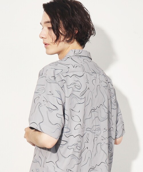 THE SHOP TK （ザ ショップ ティーケー ）の「◆【10色展開】プリントデザインシャツ チェック／ブロッキング／マーブル／ブラシアート（シャツ/ブラウス・メンズ・アイボリー系1/ホワイト系6/チャコールグレー/ホワイト系3/ブラック系2/ネイビー系2/ホワイト系5/ブラック系4/チャコール/ブラック系5・02/03/04）」の8枚目の写真