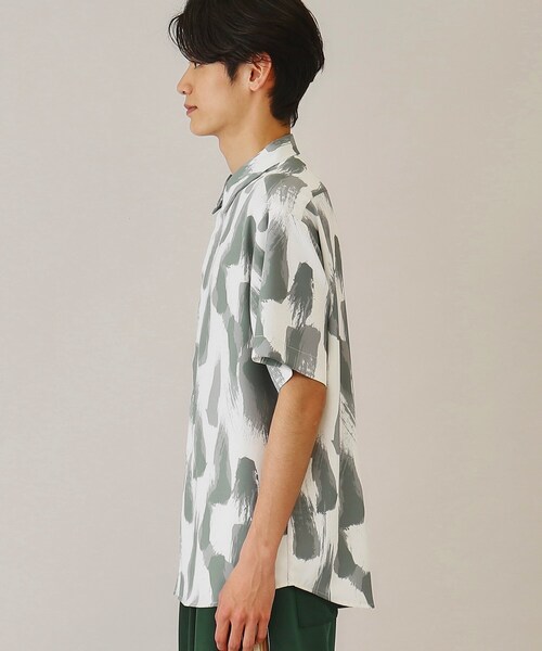 THE SHOP TK （ザ ショップ ティーケー ）の「◆【10色展開】プリントデザインシャツ チェック／ブロッキング／マーブル／ブラシアート（シャツ/ブラウス・メンズ・アイボリー系1/ホワイト系6/チャコールグレー/ホワイト系3/ブラック系2/ネイビー系2/ホワイト系5/ブラック系4/チャコール/ブラック系5・02/03/04）」の13枚目の写真