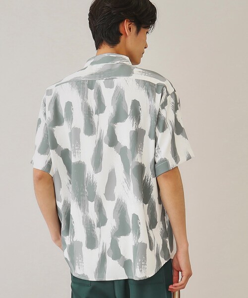 THE SHOP TK （ザ ショップ ティーケー ）の「◆【10色展開】プリントデザインシャツ チェック／ブロッキング／マーブル／ブラシアート（シャツ/ブラウス・メンズ・アイボリー系1/ホワイト系6/チャコールグレー/ホワイト系3/ブラック系2/ネイビー系2/ホワイト系5/ブラック系4/チャコール/ブラック系5・02/03/04）」の19枚目の写真