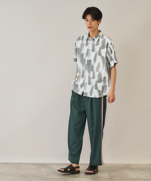 THE SHOP TK （ザ ショップ ティーケー ）の「◆【10色展開】プリントデザインシャツ チェック／ブロッキング／マーブル／ブラシアート（シャツ/ブラウス・メンズ・アイボリー系1/ホワイト系6/チャコールグレー/ホワイト系3/ブラック系2/ネイビー系2/ホワイト系5/ブラック系4/チャコール/ブラック系5・02/03/04）」の20枚目の写真