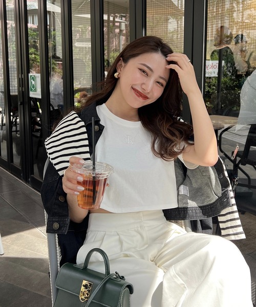 RANCLIC（ランクリック）の「cropped back open T-shirt 【RC】（Tシャツ/カットソー・レディース・アイボリー/ブラック/カーキ・FREE）」の20枚目の写真