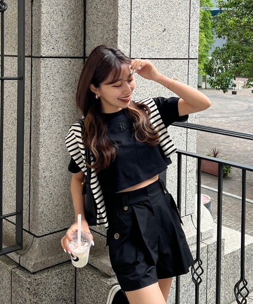 RANCLIC（ランクリック）の「cropped back open T-shirt 【RC】（Tシャツ/カットソー・レディース・アイボリー/ブラック/カーキ・FREE）」の22枚目の写真