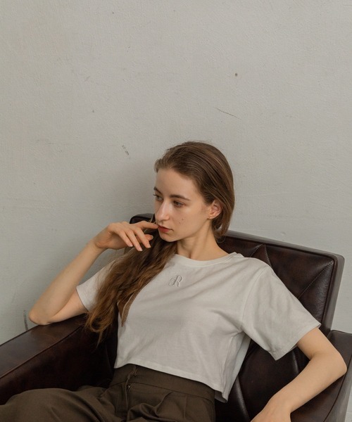 RANCLIC（ランクリック）の「cropped back open T-shirt 【RC】（Tシャツ/カットソー・レディース・アイボリー/ブラック/カーキ・FREE）」の17枚目の写真