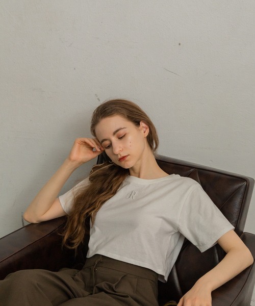 RANCLIC（ランクリック）の「cropped back open T-shirt 【RC】（Tシャツ/カットソー・レディース・アイボリー/ブラック/カーキ・FREE）」の15枚目の写真