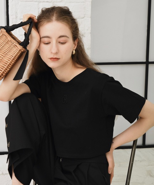 RANCLIC（ランクリック）の「cropped back open T-shirt 【RC】（Tシャツ/カットソー・レディース・アイボリー/ブラック/カーキ・FREE）」の7枚目の写真