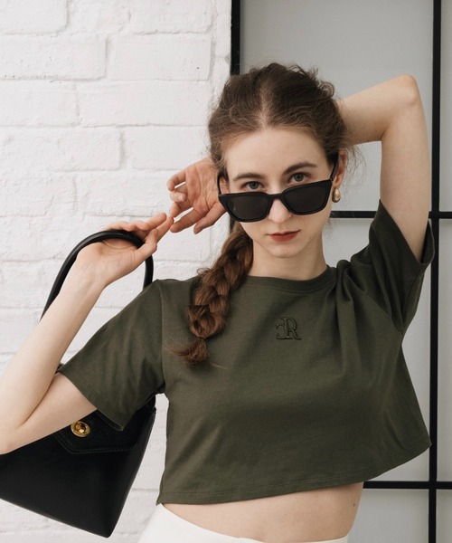 RANCLIC（ランクリック）の「cropped back open T-shirt 【RC】（Tシャツ/カットソー・レディース・アイボリー/ブラック/カーキ・FREE）」の10枚目の写真