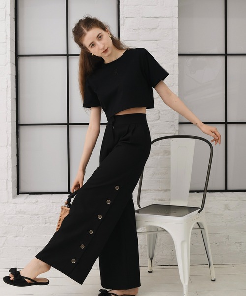 RANCLIC（ランクリック）の「cropped back open T-shirt 【RC】（Tシャツ/カットソー・レディース・アイボリー/ブラック/カーキ・FREE）」の9枚目の写真