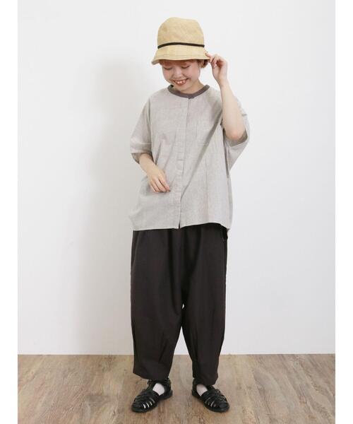 Samansa Mos2(サマンサ モスモス)の「【クールコットン/接触冷感】柄アソートクレリック袖タックブラウス(シャツ/ブラウス・レディース・ブラウン/グレー/チャコールグレー/オフホワイト・F)」の21枚目の写真