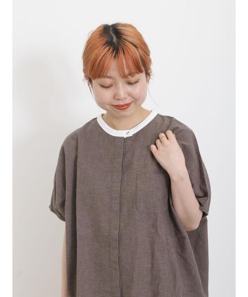【新品/タグ付き】モガ ソアコティオーガンジーモックネックブラウス グレー 新品/タグ付き】モガ ソアコティオーガンジーモックネック