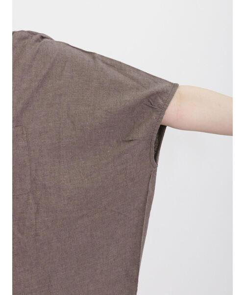 Samansa Mos2(サマンサ モスモス)の「【クールコットン/接触冷感】柄アソートクレリック袖タックブラウス(シャツ/ブラウス・レディース・ブラウン/グレー/チャコールグレー/オフホワイト・F)」の8枚目の写真