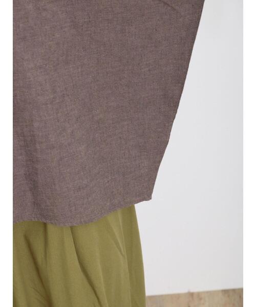 Samansa Mos2(サマンサ モスモス)の「【クールコットン/接触冷感】柄アソートクレリック袖タックブラウス(シャツ/ブラウス・レディース・ブラウン/グレー/チャコールグレー/オフホワイト・F)」の7枚目の写真