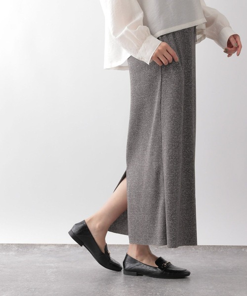 GLOBAL WORK（グローバルワーク）の「セルフCUTリブナロースカート/123730（スカート・レディース・ブラック/ブラウン系9/ブラック系/ホワイト系8/グレー系5・LARGE/MEDIUM）」の5枚目の写真