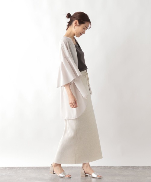 GLOBAL WORK（グローバルワーク）の「セルフCUTリブナロースカート/123730（スカート・レディース・ブラック/ブラウン系9/ブラック系/ホワイト系8/グレー系5・LARGE/MEDIUM）」の8枚目の写真