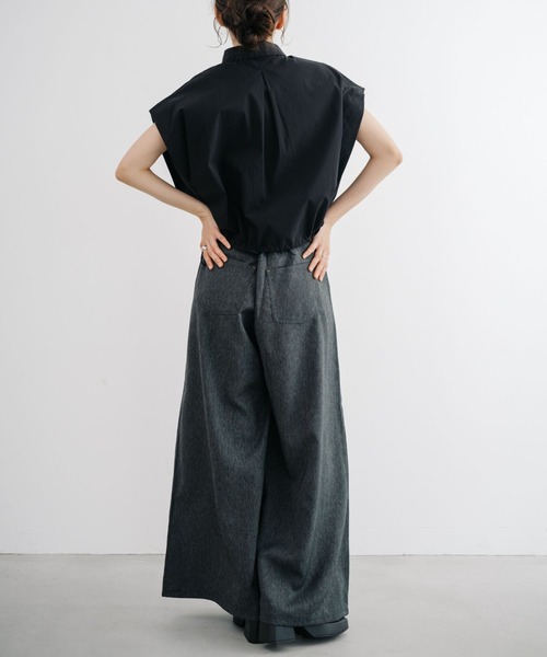 refinedworks（リファインドワークス）の「【refinedworks】デニム見えするボリュームハイウエストバギーパンツ！（デニムパンツ・レディース・ネイビー/ブラック・FREE）」の22枚目の写真