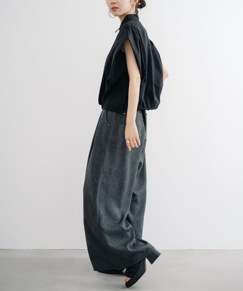 refinedworks（リファインドワークス）の「【refinedworks】デニム見えするボリュームハイウエストバギーパンツ！（デニムパンツ・レディース・ネイビー/ブラック・FREE）」の21枚目の写真