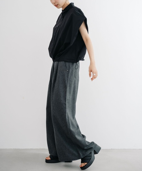 refinedworks（リファインドワークス）の「【refinedworks】デニム見えするボリュームハイウエストバギーパンツ！（デニムパンツ・レディース・ネイビー/ブラック・FREE）」の20枚目の写真