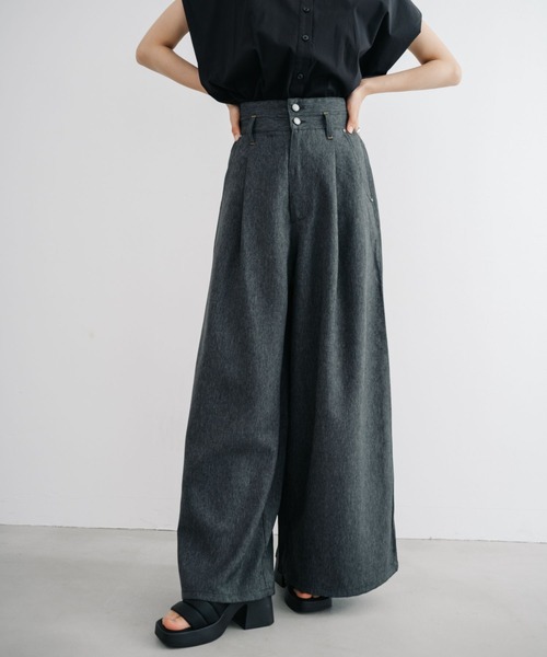 refinedworks（リファインドワークス）の「【refinedworks】デニム見えするボリュームハイウエストバギーパンツ！（デニムパンツ・レディース・ネイビー/ブラック・FREE）」の19枚目の写真