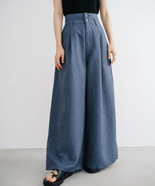 refinedworks（リファインドワークス）の「【refinedworks】デニム見えするボリュームハイウエストバギーパンツ！（デニムパンツ・レディース・ネイビー/ブラック・FREE）」の16枚目の写真