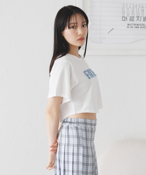 3.3 Field Trip （3.3フィールドトリップ）の「3.3 Field Trip／デニムロゴTEE（Tシャツ/カットソー・レディース・チャコール/ホワイト/ネイビー・FREE）」の19枚目の写真