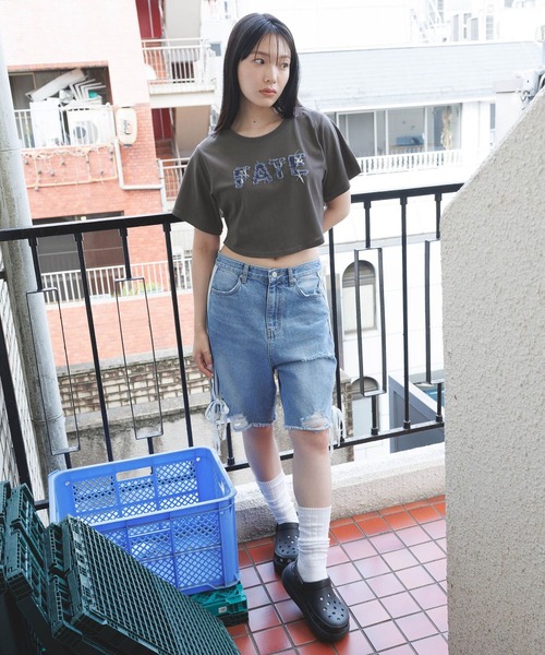 3.3 Field Trip （3.3フィールドトリップ）の「3.3 Field Trip／デニムロゴTEE（Tシャツ/カットソー・レディース・チャコール/ホワイト/ネイビー・FREE）」の20枚目の写真