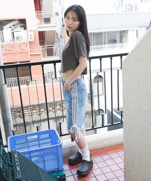 3.3 Field Trip （3.3フィールドトリップ）の「3.3 Field Trip／デニムロゴTEE（Tシャツ/カットソー・レディース・チャコール/ホワイト/ネイビー・FREE）」の21枚目の写真