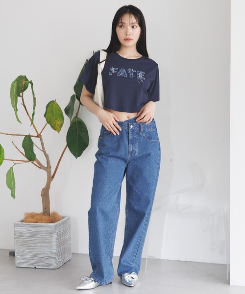 3.3 Field Trip （3.3フィールドトリップ）の「3.3 Field Trip／デニムロゴTEE（Tシャツ/カットソー・レディース・チャコール/ホワイト/ネイビー・FREE）」の5枚目の写真