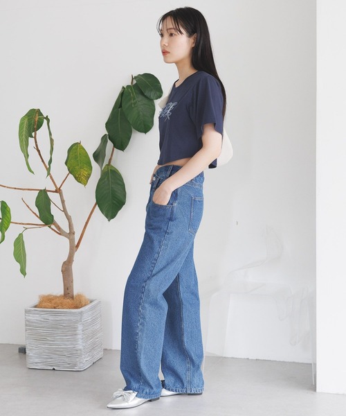 3.3 Field Trip （3.3フィールドトリップ）の「3.3 Field Trip／デニムロゴTEE（Tシャツ/カットソー・レディース・チャコール/ホワイト/ネイビー・FREE）」の8枚目の写真