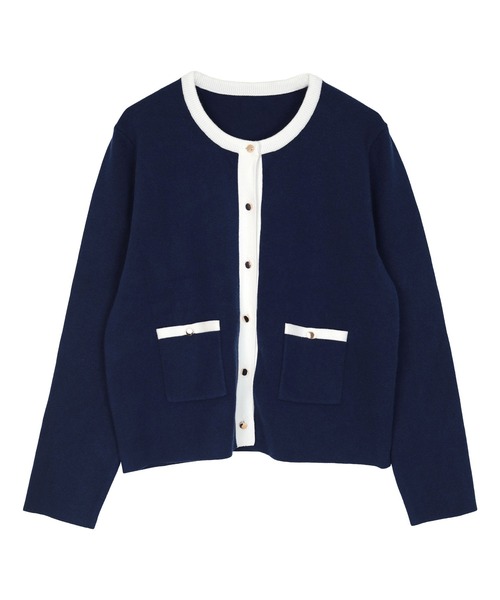 UR'S（ユアーズ）の「ゴールド釦ポケットデザインニットジャケット（カーディガン/ボレロ・レディース・ブラック/ブルー系その他/ホワイト/ベージュ系その他・M/MT）」の17枚目の写真