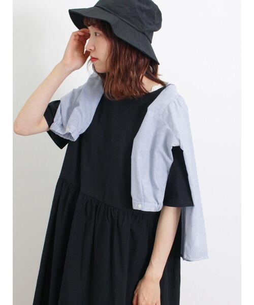 Samansa Mos2（サマンサ モスモス）の「◎ウエストギャザー切替ワンピース（ワンピース・レディース・ブルー/キナリ/ブラック/レッド・F）」の7枚目の写真