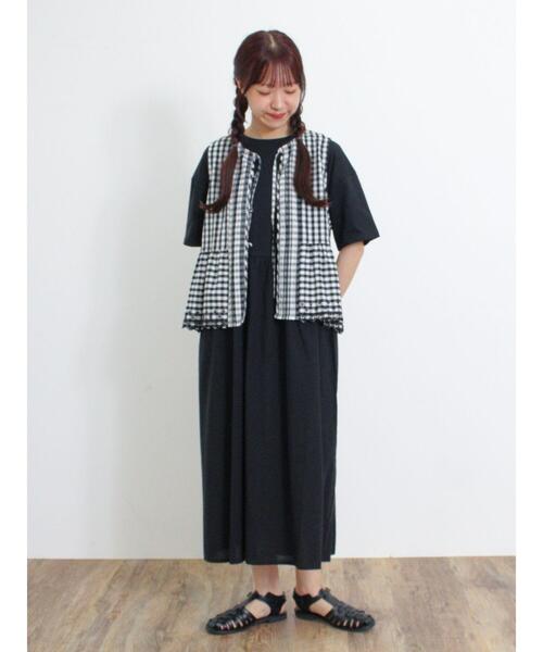 Samansa Mos2（サマンサ モスモス）の「◎ウエストギャザー切替ワンピース（ワンピース・レディース・ブルー/キナリ/ブラック/レッド・F）」の11枚目の写真