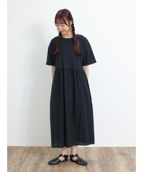 Samansa Mos2（サマンサ モスモス）の「◎ウエストギャザー切替ワンピース（ワンピース・レディース・ブルー/キナリ/ブラック/レッド・F）」の12枚目の写真