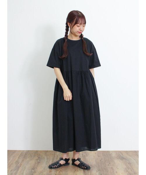 Samansa Mos2（サマンサ モスモス）の「◎ウエストギャザー切替ワンピース（ワンピース・レディース・ブルー/キナリ/ブラック/レッド・F）」の13枚目の写真