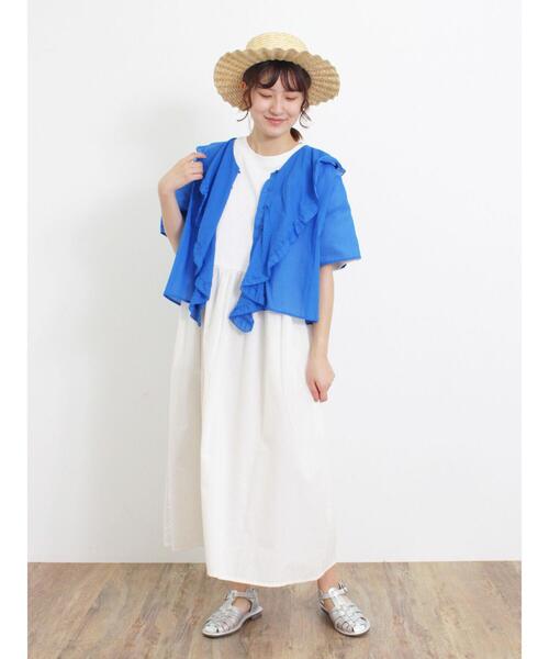 Samansa Mos2（サマンサ モスモス）の「◎ウエストギャザー切替ワンピース（ワンピース・レディース・ブルー/キナリ/ブラック/レッド・F）」の17枚目の写真