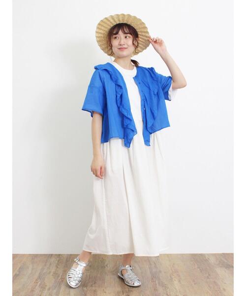 Samansa Mos2（サマンサ モスモス）の「◎ウエストギャザー切替ワンピース（ワンピース・レディース・ブルー/キナリ/ブラック/レッド・F）」の18枚目の写真