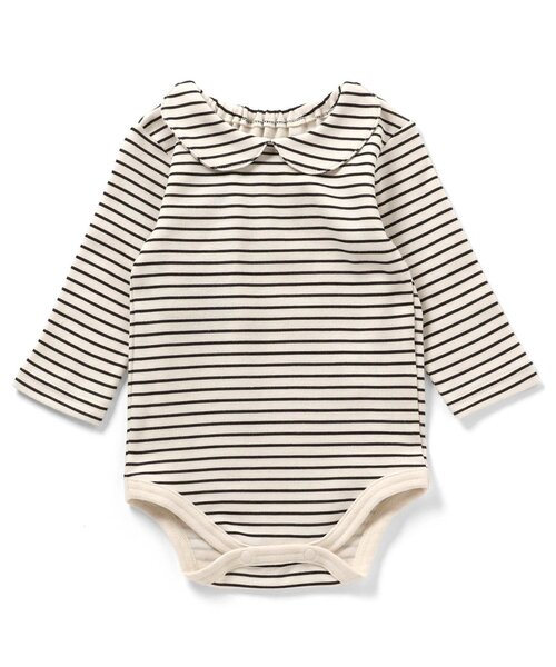 apres les cours（アプレレクール）の「丸襟ボディスーツ（ロンパース・キッズ・グレー/アイボリー/その他2・70/80）」の4枚目の写真