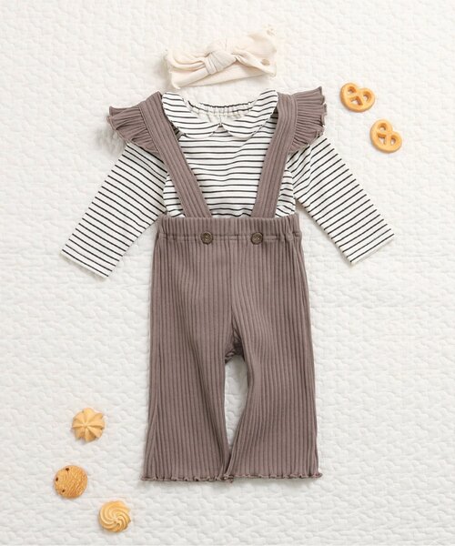 apres les cours（アプレレクール）の「丸襟ボディスーツ（ロンパース・キッズ・グレー/アイボリー/その他2・70/80）」の5枚目の写真