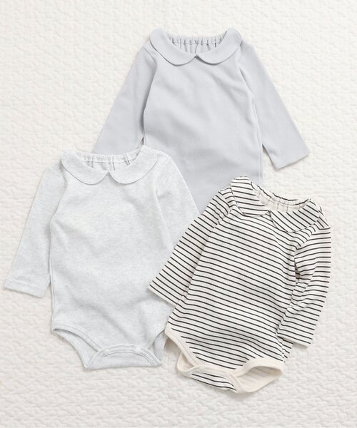 apres les cours（アプレレクール）の「丸襟ボディスーツ（ロンパース・キッズ・グレー/アイボリー/その他2・70/80）」の13枚目の写真