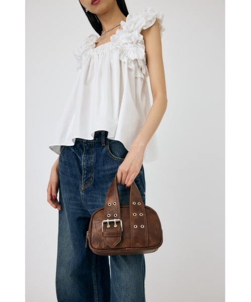 MOUSSY（マウジー）の「BUCKLE HANDLE MINI ボストンバッグ（ボストンバッグ・レディース・ブラウン/ブラック/ダークパープル・FREE）」の20枚目の写真