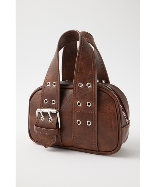 MOUSSY（マウジー）の「BUCKLE HANDLE MINI ボストンバッグ（ボストンバッグ・レディース・ブラウン/ブラック/ダークパープル・FREE）」の18枚目の写真