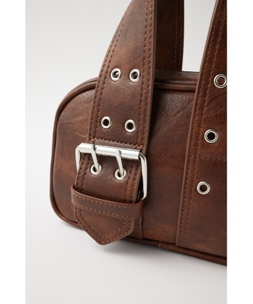 MOUSSY（マウジー）の「BUCKLE HANDLE MINI ボストンバッグ（ボストンバッグ・レディース・ブラウン/ブラック/ダークパープル・FREE）」の15枚目の写真