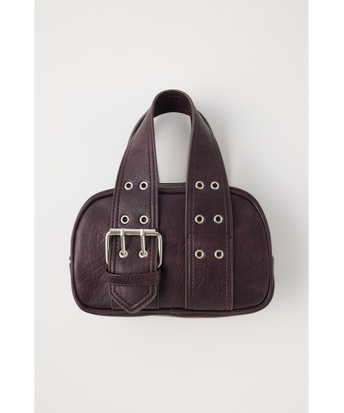 MOUSSY（マウジー）の「BUCKLE HANDLE MINI ボストンバッグ（ボストンバッグ・レディース・ブラウン/ブラック/ダークパープル・FREE）」の10枚目の写真