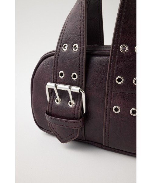 MOUSSY（マウジー）の「BUCKLE HANDLE MINI ボストンバッグ（ボストンバッグ・レディース・ブラウン/ブラック/ダークパープル・FREE）」の6枚目の写真