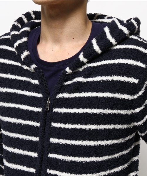 VENCEEXCHANGE（ヴァンスエクスチェンジ）の「ボアモール ZIP パーカー（パーカー・メンズ・ネイビー/シルバー・MEDIUM/LARGE）」の8枚目の写真