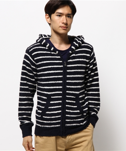 VENCEEXCHANGE（ヴァンスエクスチェンジ）の「ボアモール ZIP パーカー（パーカー・メンズ・ネイビー/シルバー・MEDIUM/LARGE）」の3枚目の写真