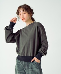 「KHA:KI/カーキ」バイカラーリブTシャツ