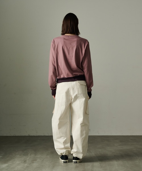 kha:ki(カーキ)の「「KHA:KI/カーキ」バイカラーリブTシャツ(Tシャツ/カットソー・レディース・ブラウン系その他/グレー/ブラック・1)」の13枚目の写真