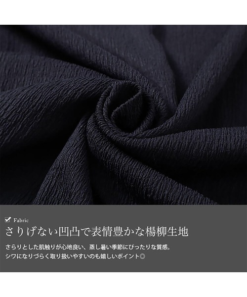 GOLDJAPAN(ゴールドジャパン)の「フラワーレースパフスリーブ楊柳プルオーバー【大きいサイズ対応】(シャツ/ブラウス・レディース・ネイビー/ブラック/ホワイト・LL~3L/4L~5L)」の7枚目の写真