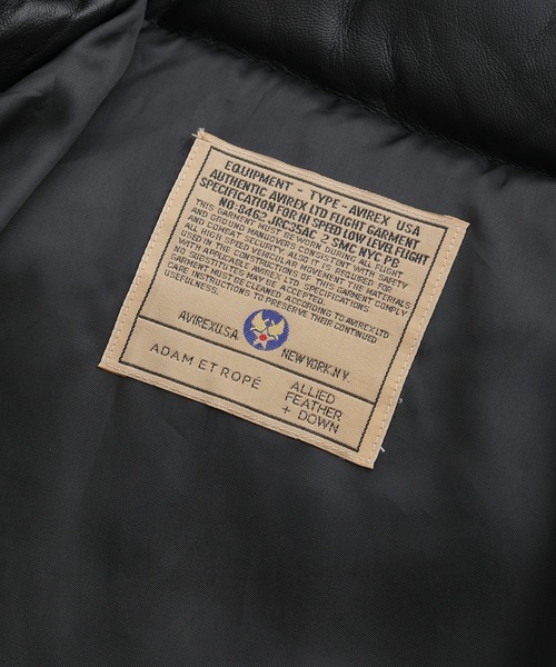 AVIREX(アヴィレックス)の「【ACT_31 Kuram】《AVIREX for ADAM ET ROPE'》LEATHER DOWN JACKET(ダウンジャケット/コート・メンズ・ブラック・M/L/S)」の4枚目の写真